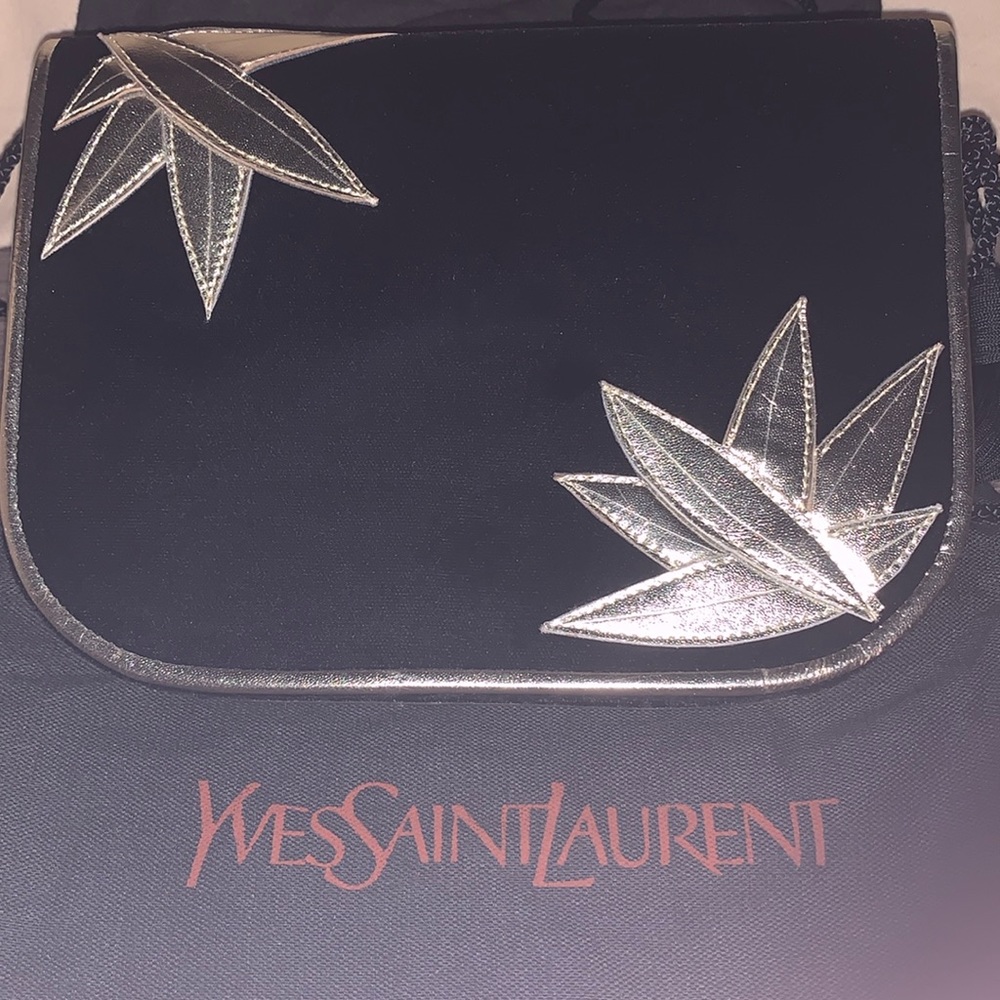 Yves Saint Laurent Authentic Vintage Pre-loved Velour Crossbody Bag w/ dust bag